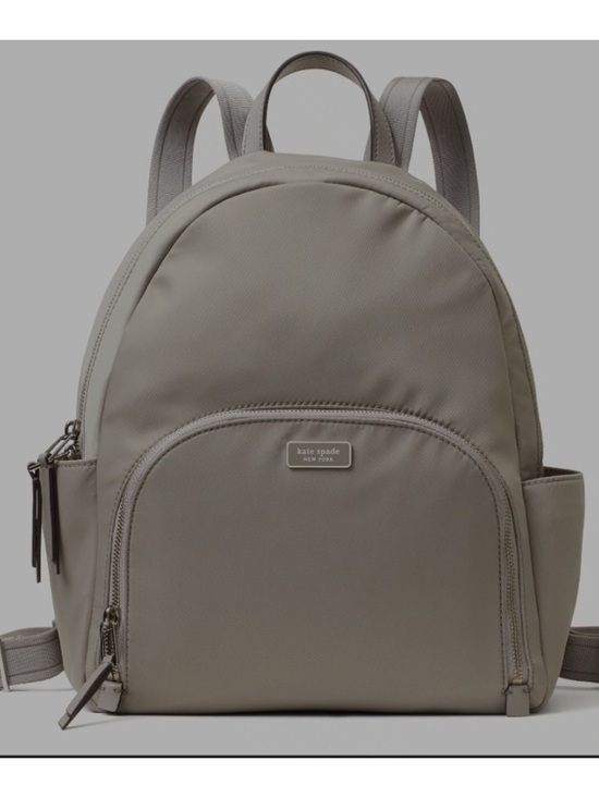 IN GREAT CONDITION! KATE SPADE LARGE “DAWN” LIGHT GRAY WATER RESISTANT BACKPACK main image 11